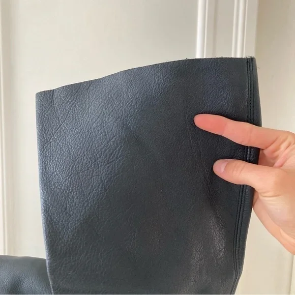 Free People Essential Tall Slouch Boots Black Leather Sz 40 - Picture 5 of 10